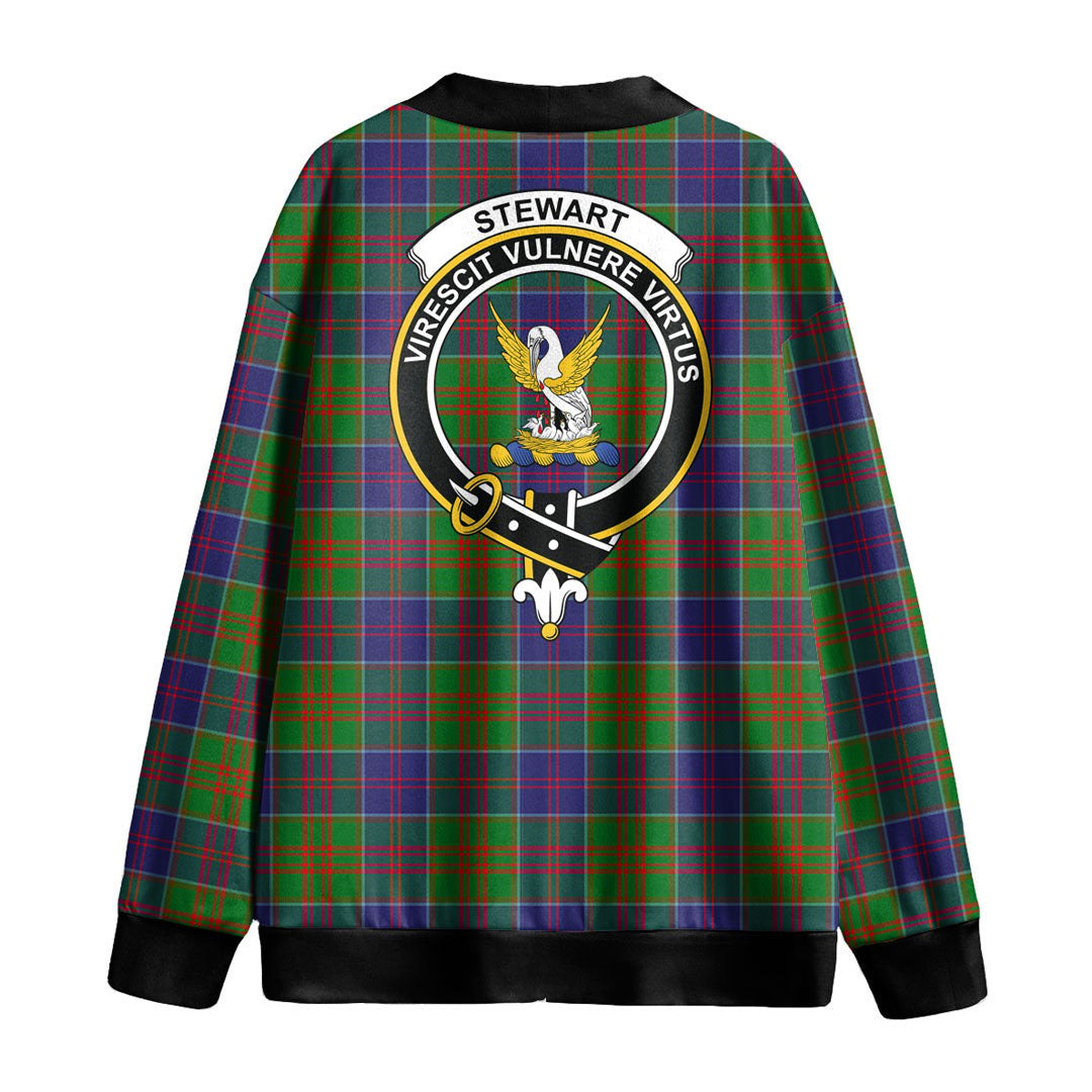 Stewart of Appin Hunting Modern Tartan Crest Knitted Fleece Cardigan