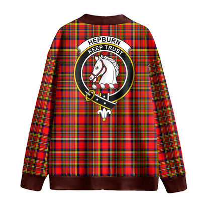 Hepburn Tartan Crest Knitted Fleece Cardigan