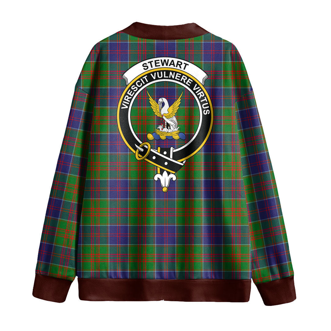 Stewart of Appin Hunting Modern Tartan Crest Knitted Fleece Cardigan