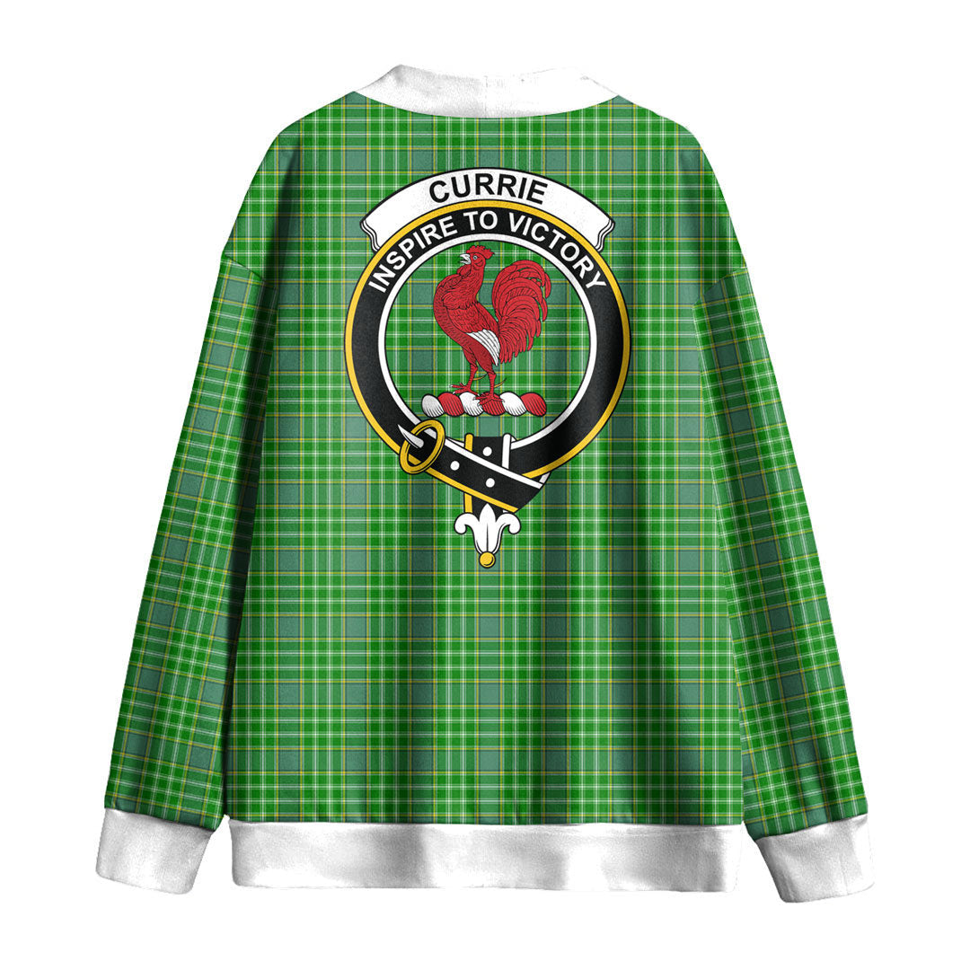 Currie Tartan Crest Knitted Fleece Cardigan