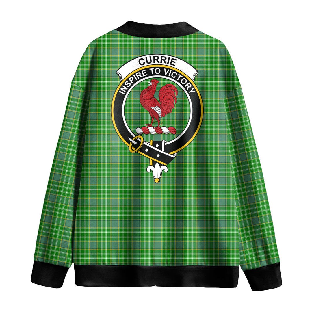 Currie Tartan Crest Knitted Fleece Cardigan