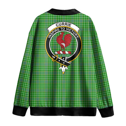 Currie Tartan Crest Knitted Fleece Cardigan