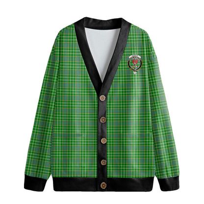 Currie Tartan Crest Knitted Fleece Cardigan