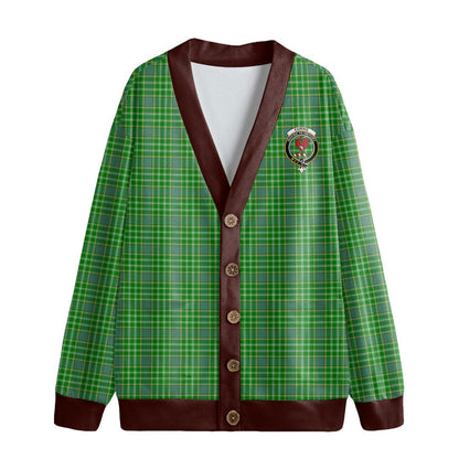 Currie Tartan Crest Knitted Fleece Cardigan