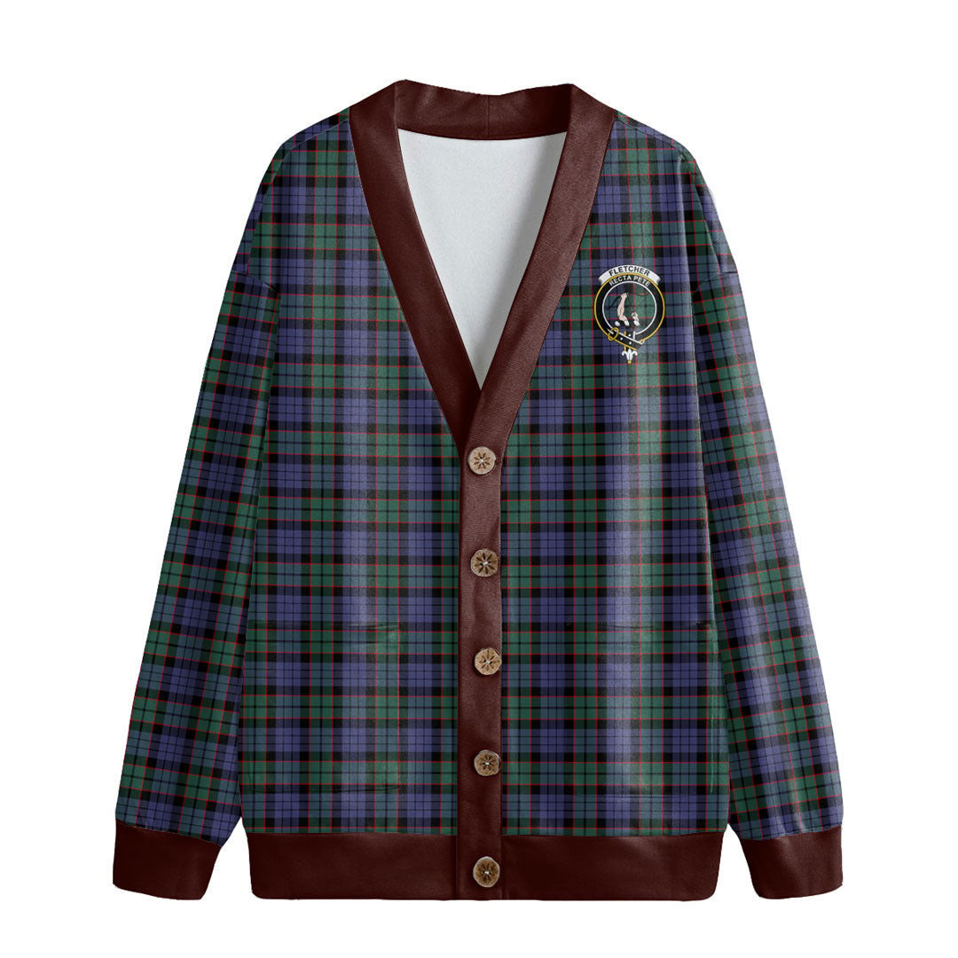 Fletcher Modern Tartan Crest Knitted Fleece Cardigan