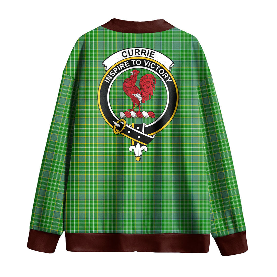 Currie Tartan Crest Knitted Fleece Cardigan