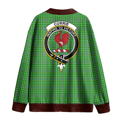 Currie Tartan Crest Knitted Fleece Cardigan