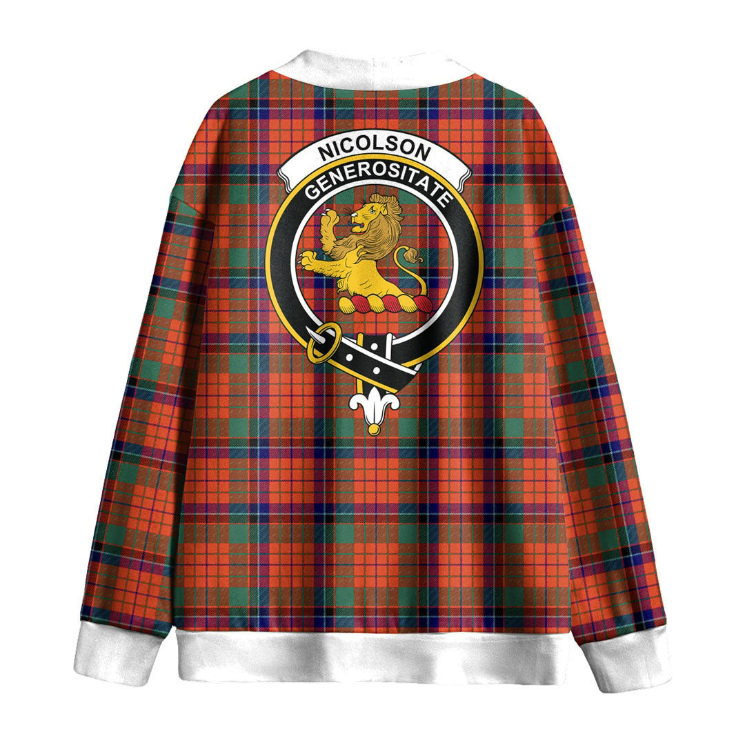 Nicolson Ancient Tartan Crest Knitted Fleece Cardigan