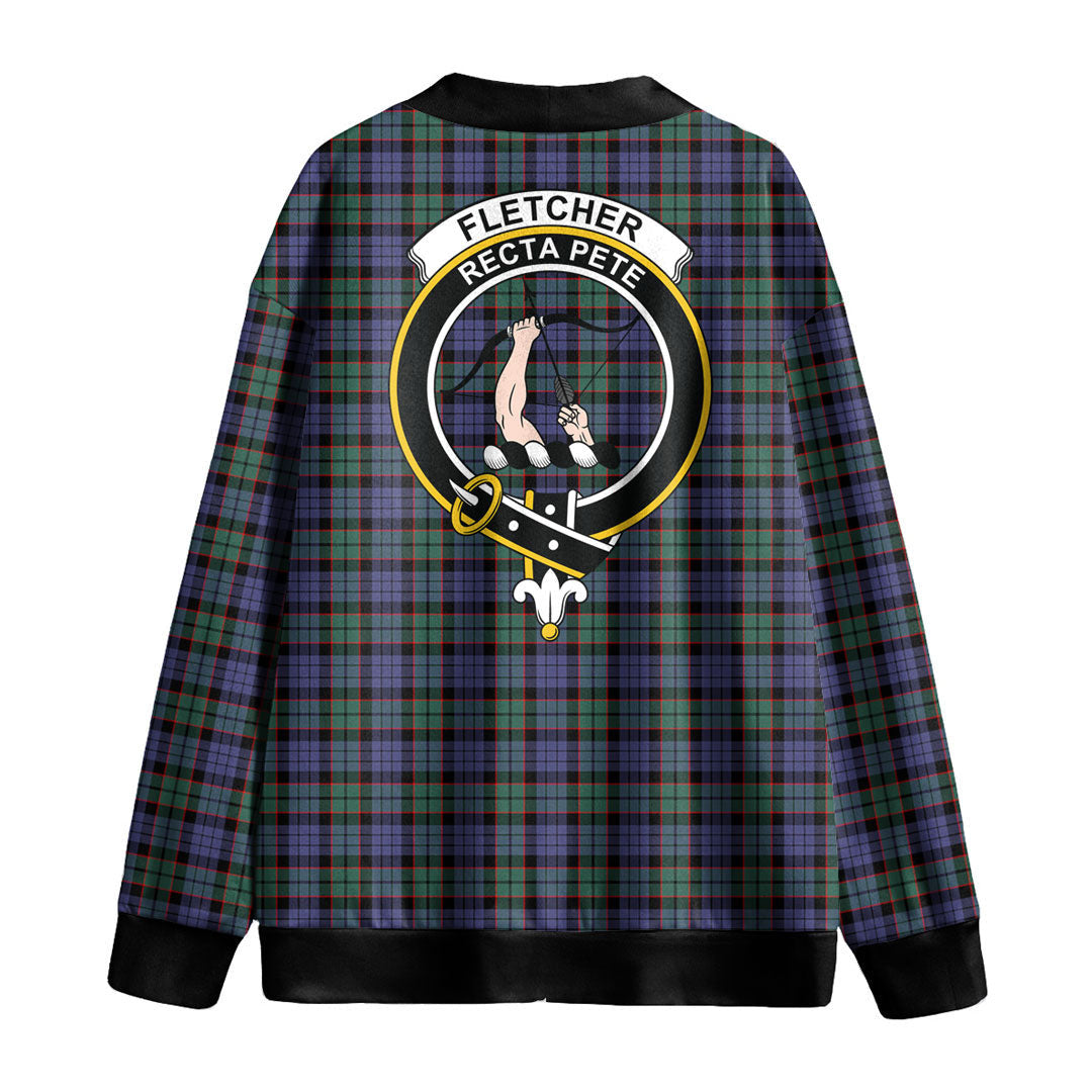 Fletcher Modern Tartan Crest Knitted Fleece Cardigan