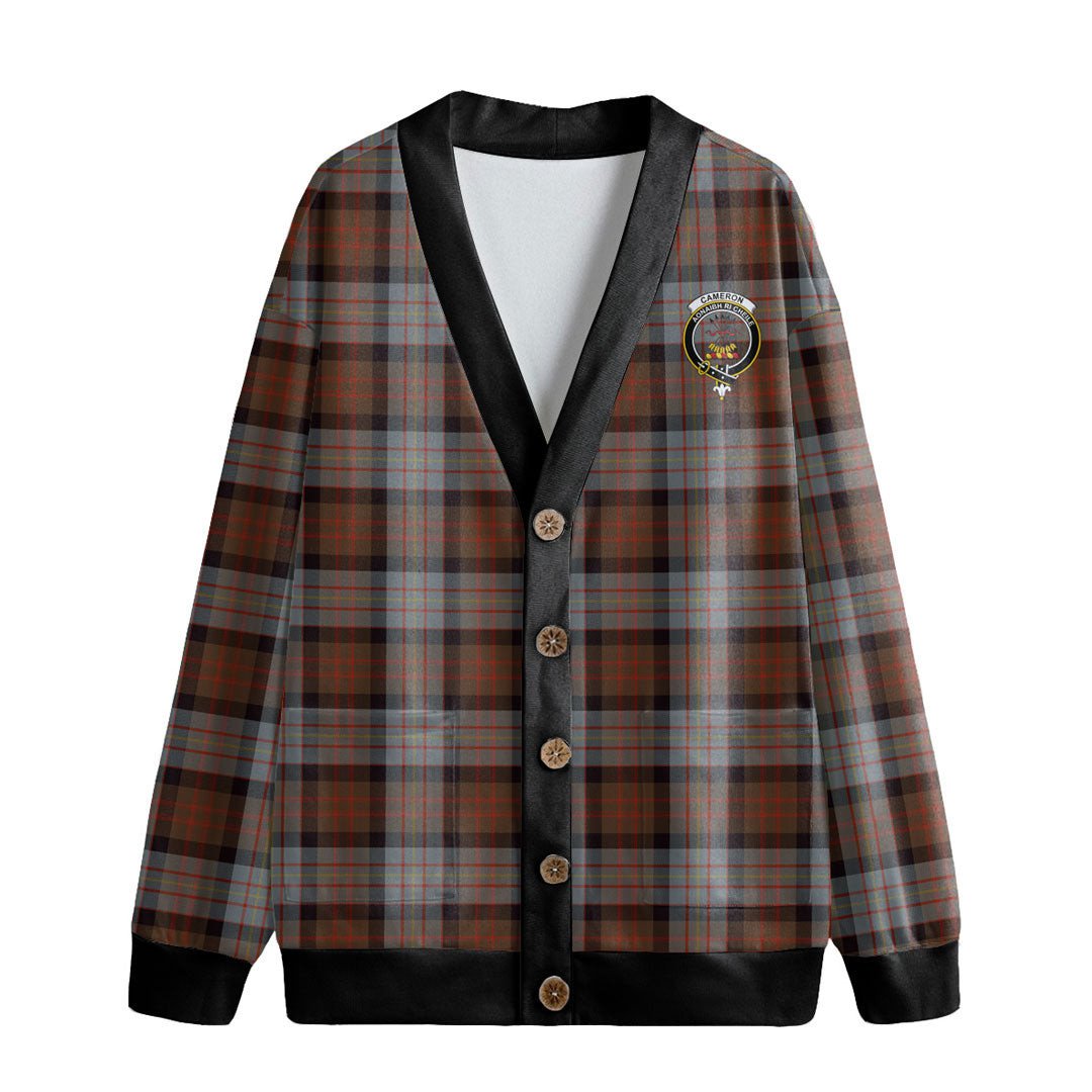 Cameron of Erracht Weathered Tartan Crest Knitted Fleece Cardigan