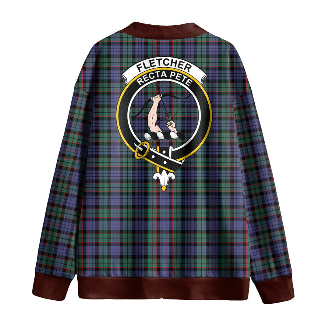 Fletcher Modern Tartan Crest Knitted Fleece Cardigan