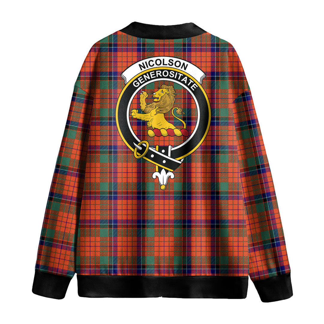 Nicolson Ancient Tartan Crest Knitted Fleece Cardigan