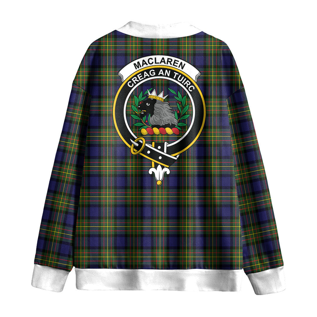 MacLaren Modern Tartan Crest Knitted Fleece Cardigan