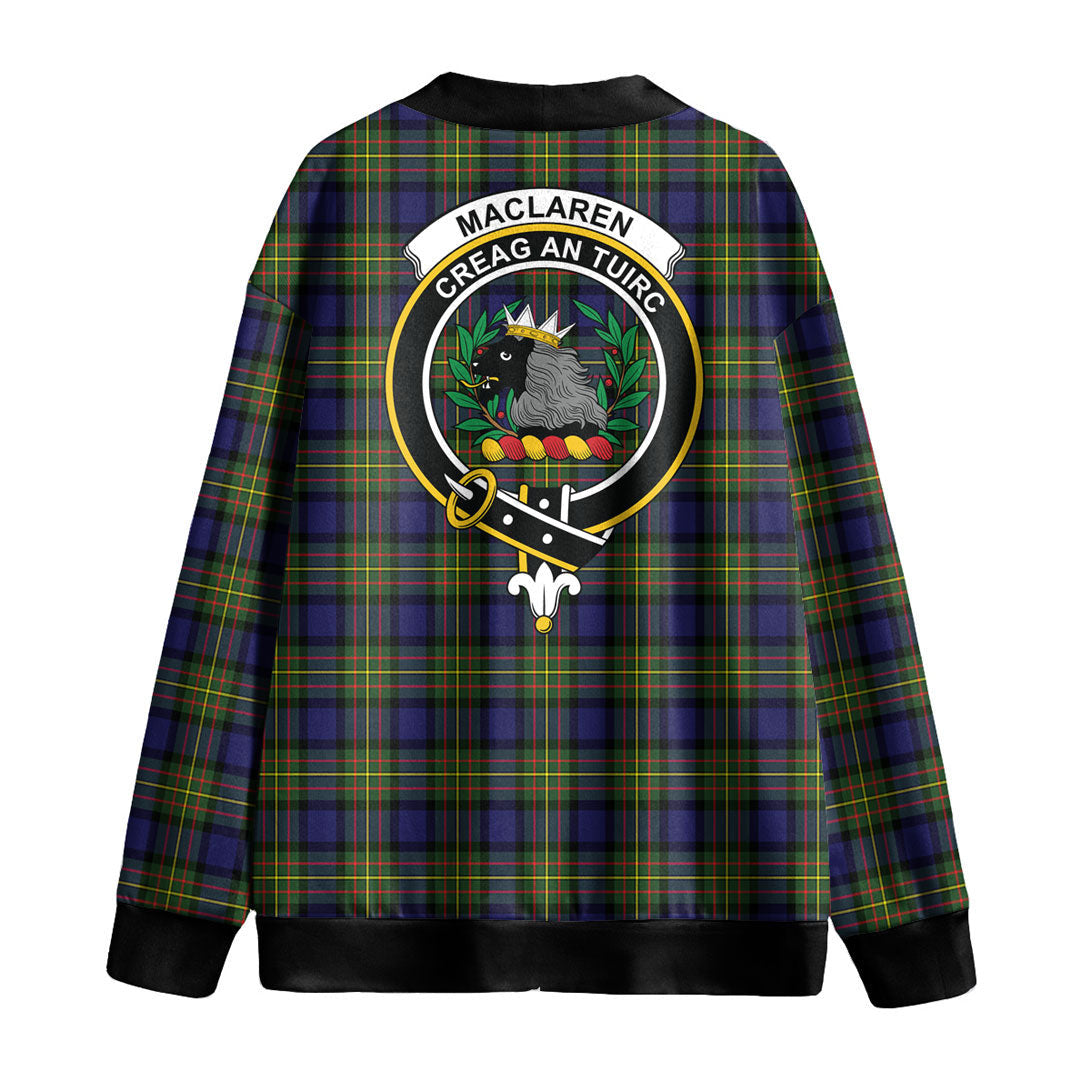 MacLaren Modern Tartan Crest Knitted Fleece Cardigan