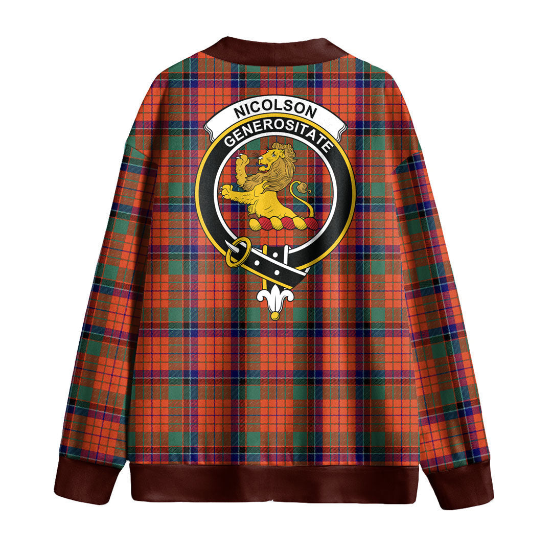 Nicolson Ancient Tartan Crest Knitted Fleece Cardigan