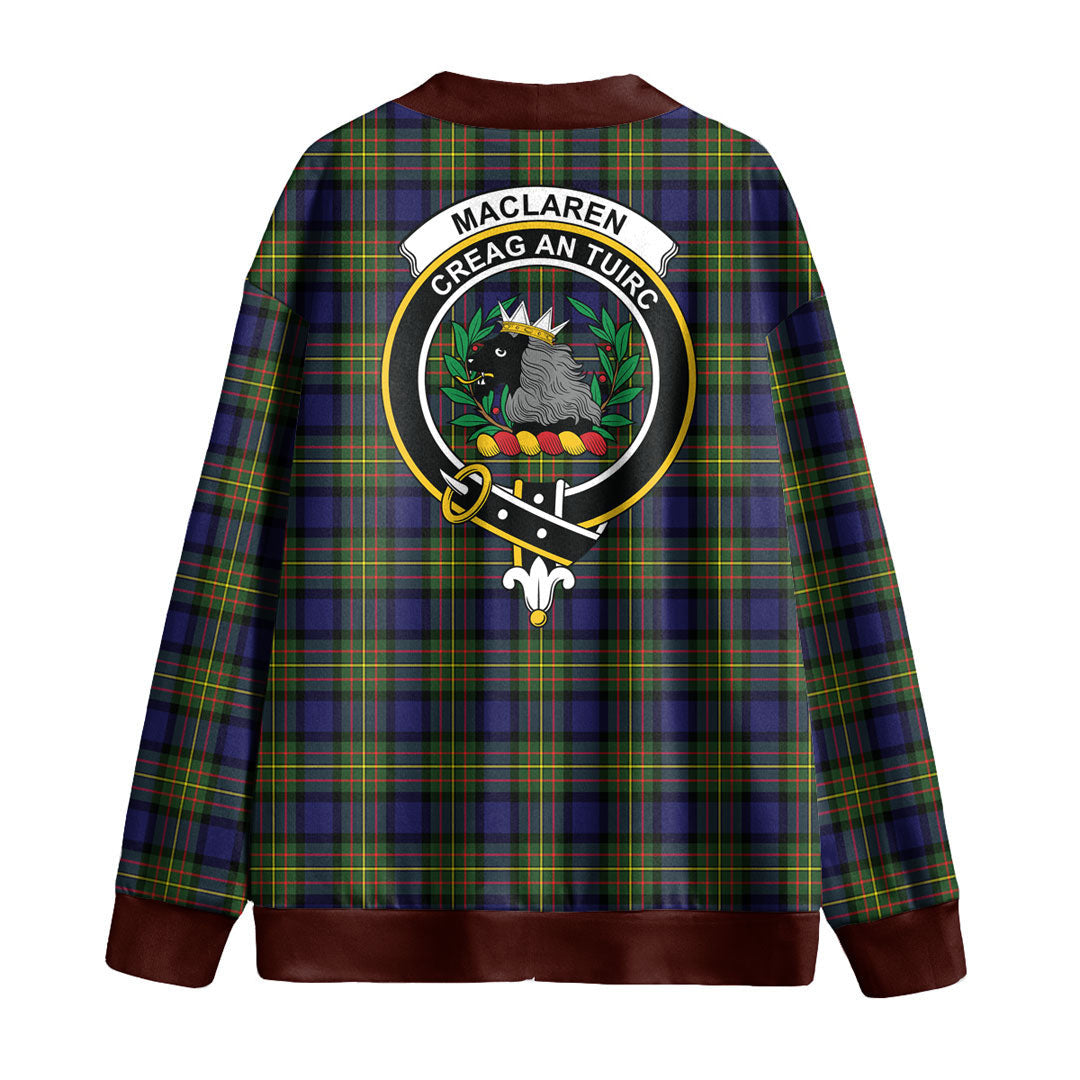 MacLaren Modern Tartan Crest Knitted Fleece Cardigan