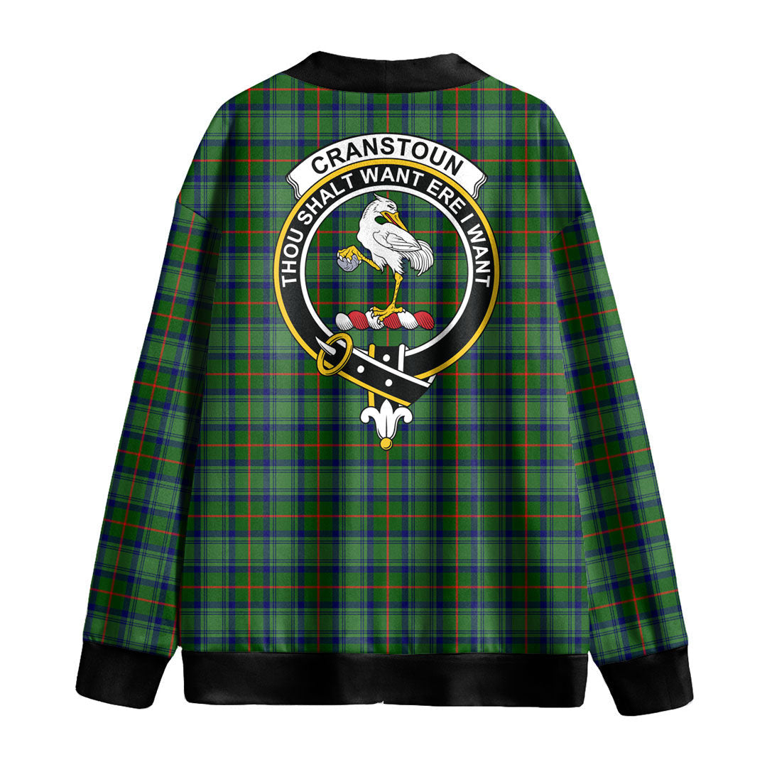 Cranstoun Tartan Crest Knitted Fleece Cardigan