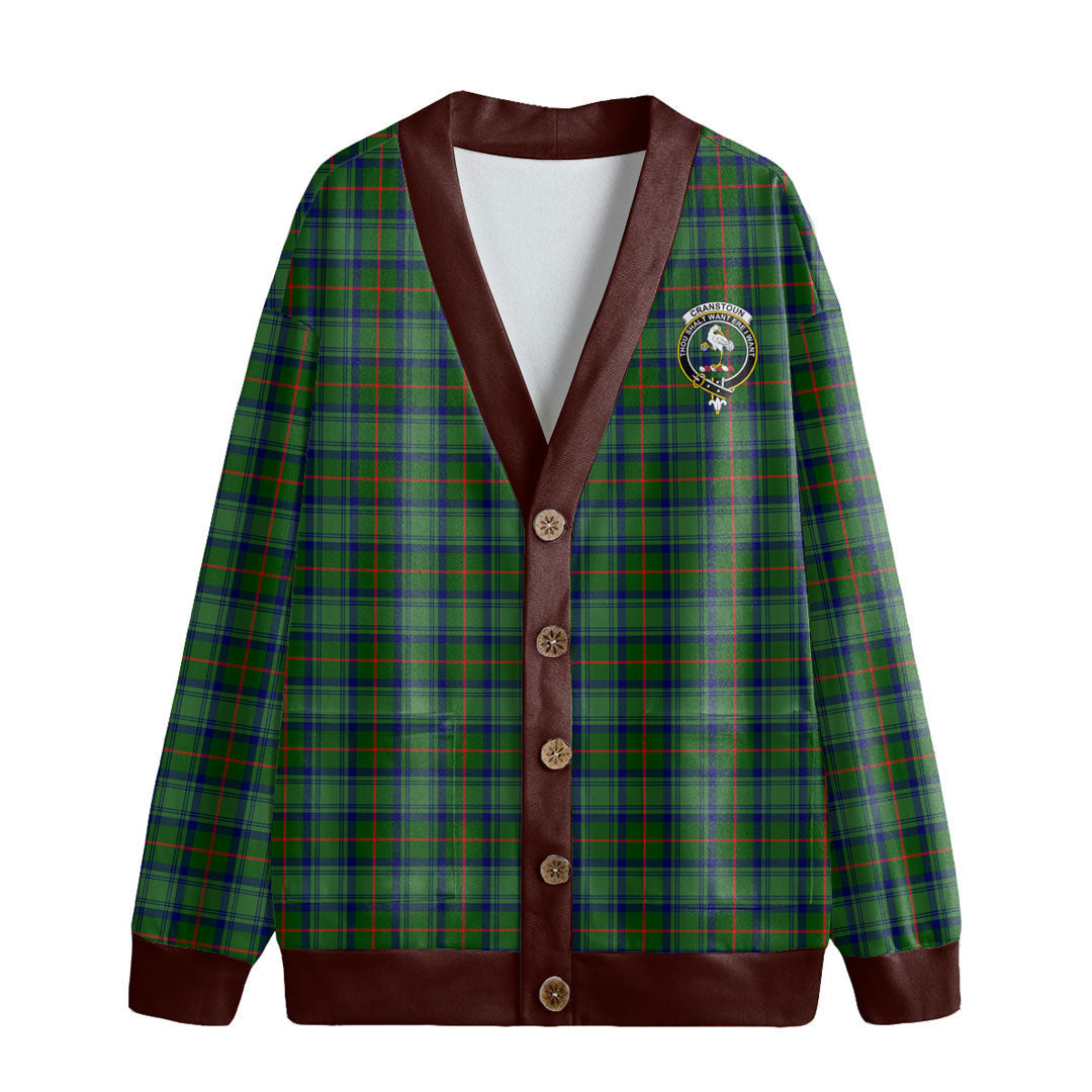 Cranstoun Tartan Crest Knitted Fleece Cardigan