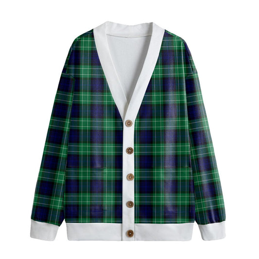 Abercrombie Tartan Plaid Knitted Fleece Cardigan