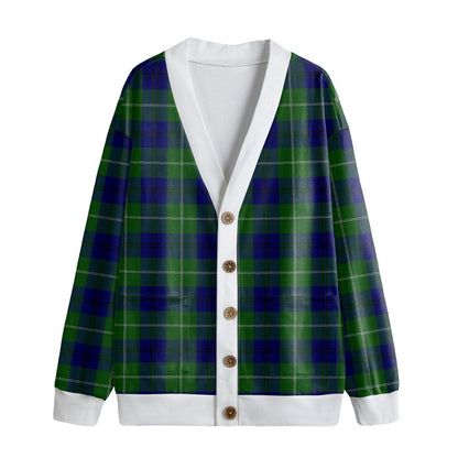 Oliphant Modern Tartan Plaid Knitted Fleece Cardigan