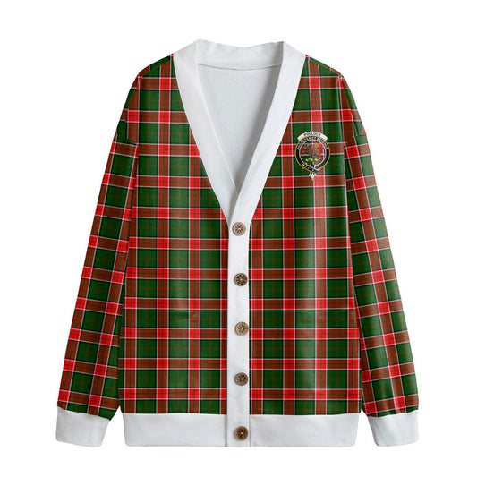 Pollock Modern Tartan Crest Knitted Fleece Cardigan