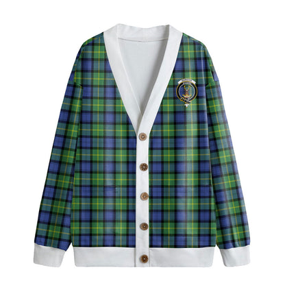 Gordon Old Ancient Tartan Crest Knitted Fleece Cardigan