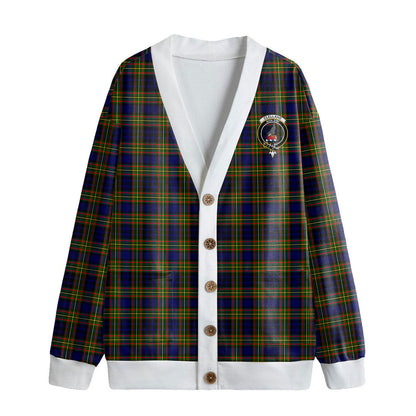 Clelland Modern Tartan Crest Knitted Fleece Cardigan