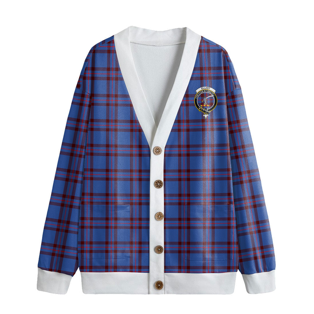 Elliot Modern Tartan Crest Knitted Fleece Cardigan