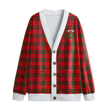 Grant Modern Tartan Crest Knitted Fleece Cardigan