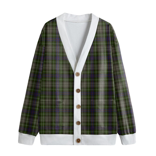 Davidson Tulloch Dress Tartan Plaid Knitted Fleece Cardigan