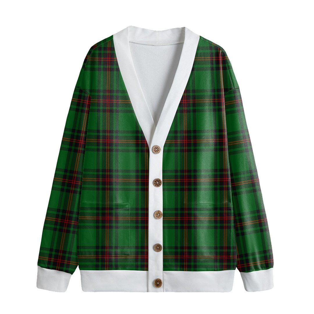 Fife District Tartan Plaid Knitted Fleece Cardigan
