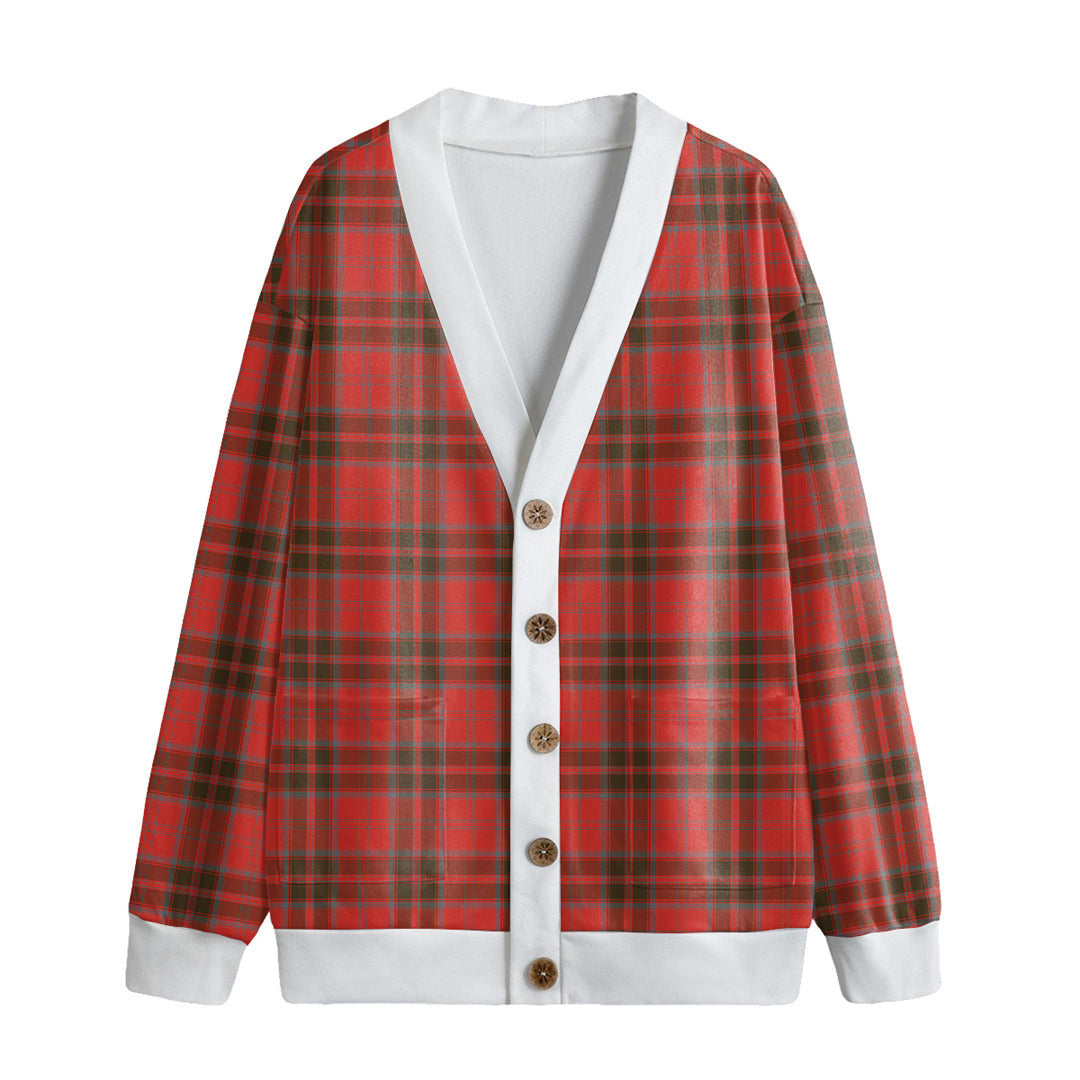 Grant Weathered Tartan Plaid Knitted Fleece Cardigan