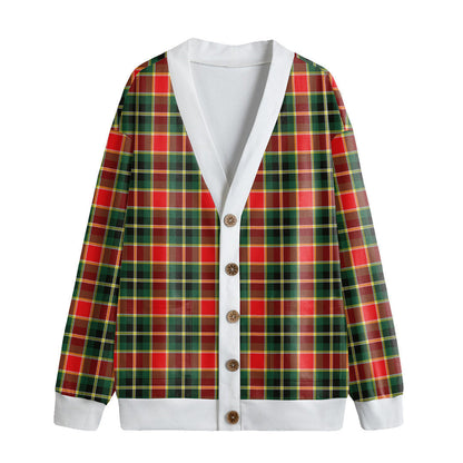 MacLachlan Hunting Modern Tartan Plaid Knitted Fleece Cardigan