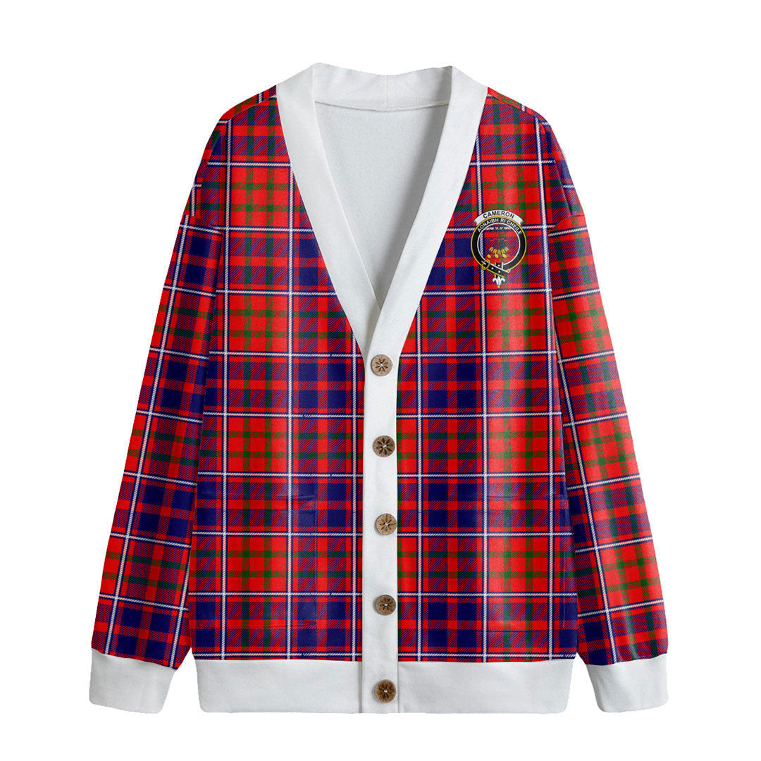 Cameron of Lochiel Modern Tartan Crest Knitted Fleece Cardigan