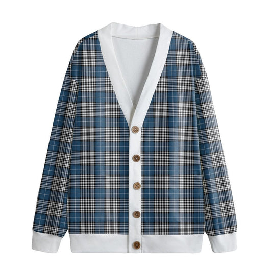 Napier Modern Tartan Plaid Knitted Fleece Cardigan