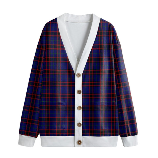 Home Modern Tartan Plaid Knitted Fleece Cardigan