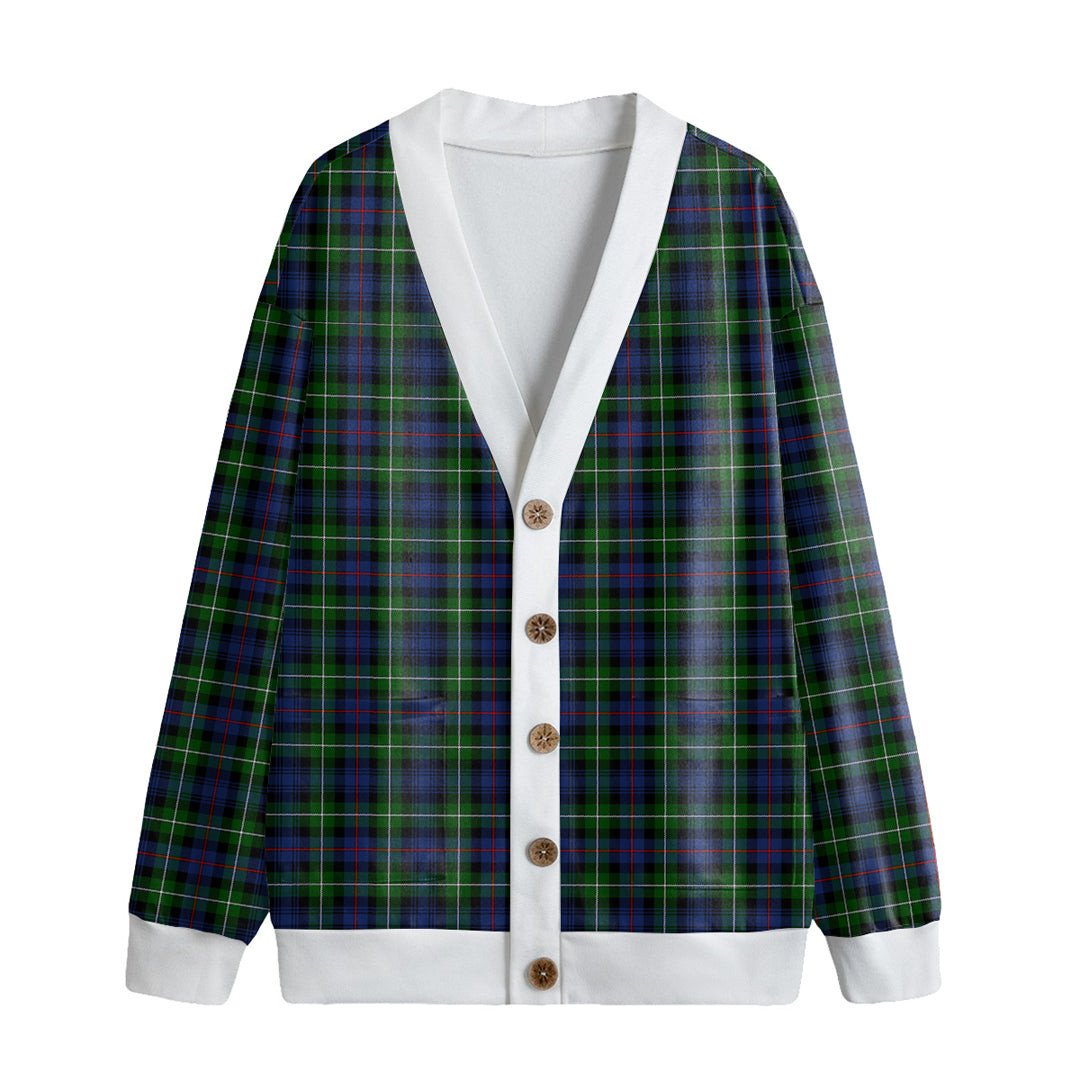 MacKenzie Modern Tartan Plaid Knitted Fleece Cardigan