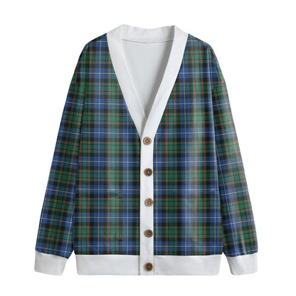 MacRae Hunting Ancient Tartan Plaid Knitted Fleece Cardigan