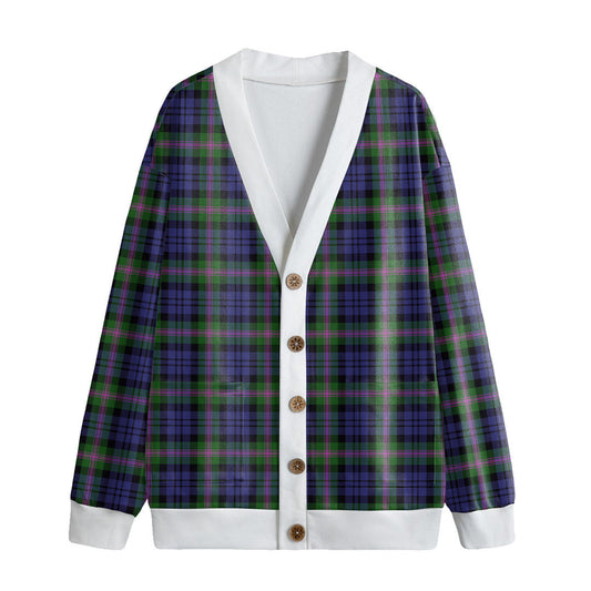 Baird Modern Tartan Plaid Knitted Fleece Cardigan