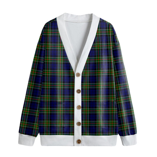 Colquhoun Modern Tartan Plaid Knitted Fleece Cardigan