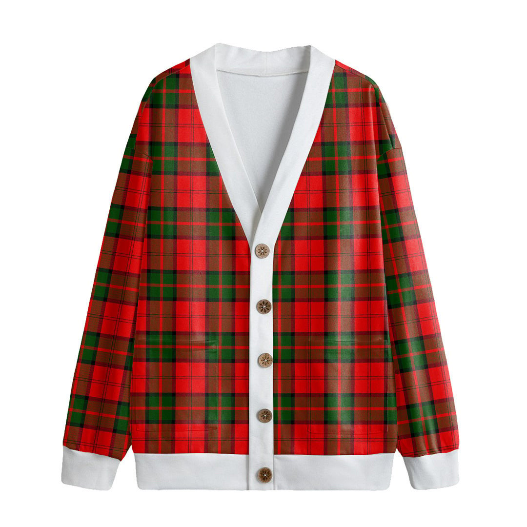 Dunbar Modern Tartan Plaid Knitted Fleece Cardigan