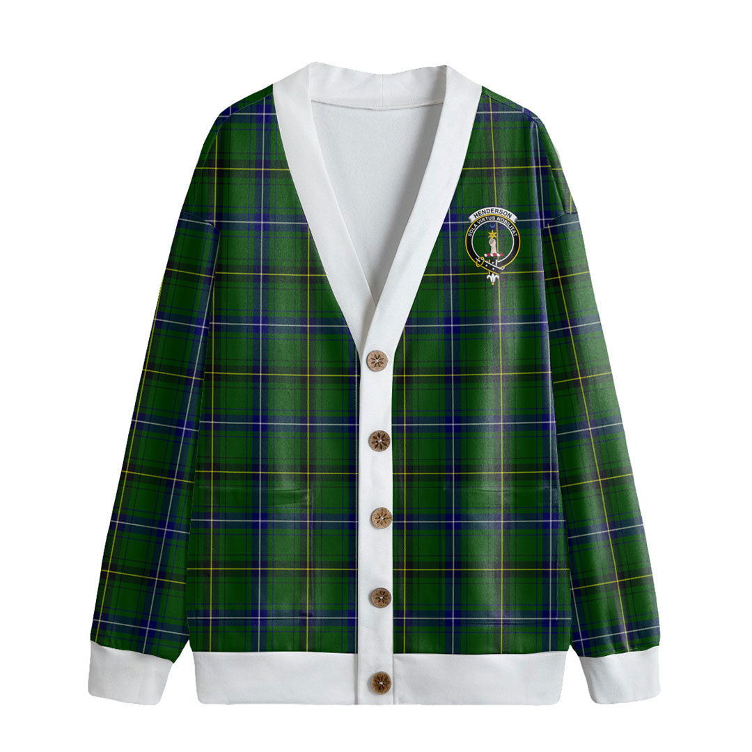 Henderson Modern Tartan Crest Knitted Fleece Cardigan