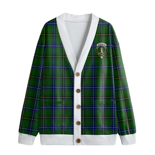 Henderson Modern Tartan Crest Knitted Fleece Cardigan