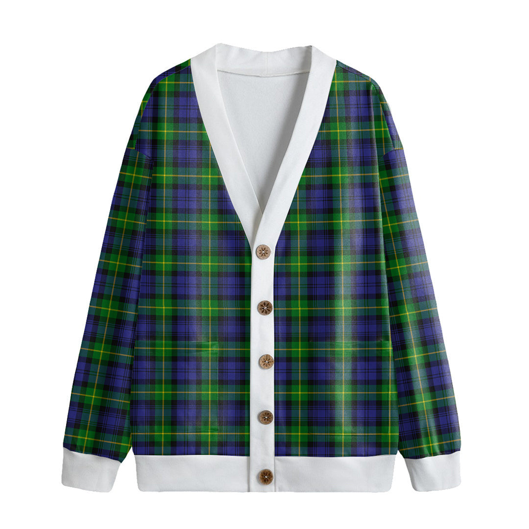 Gordon Modern Tartan Plaid Knitted Fleece Cardigan