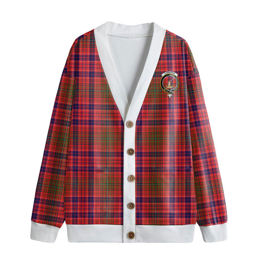 Lumsden Modern Tartan Crest Knitted Fleece Cardigan