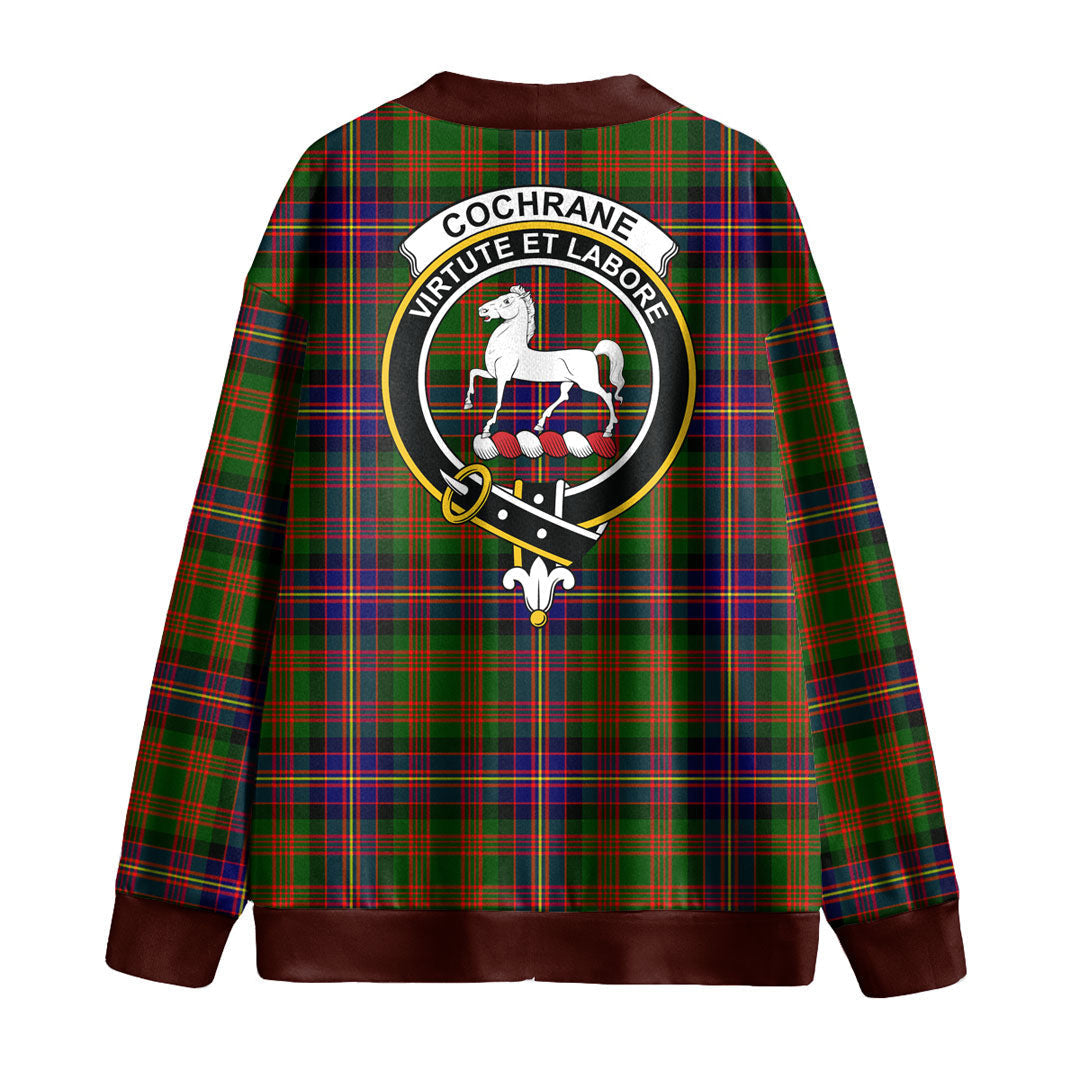 Cochrane Modern Tartan Crest Knitted Fleece Cardigan