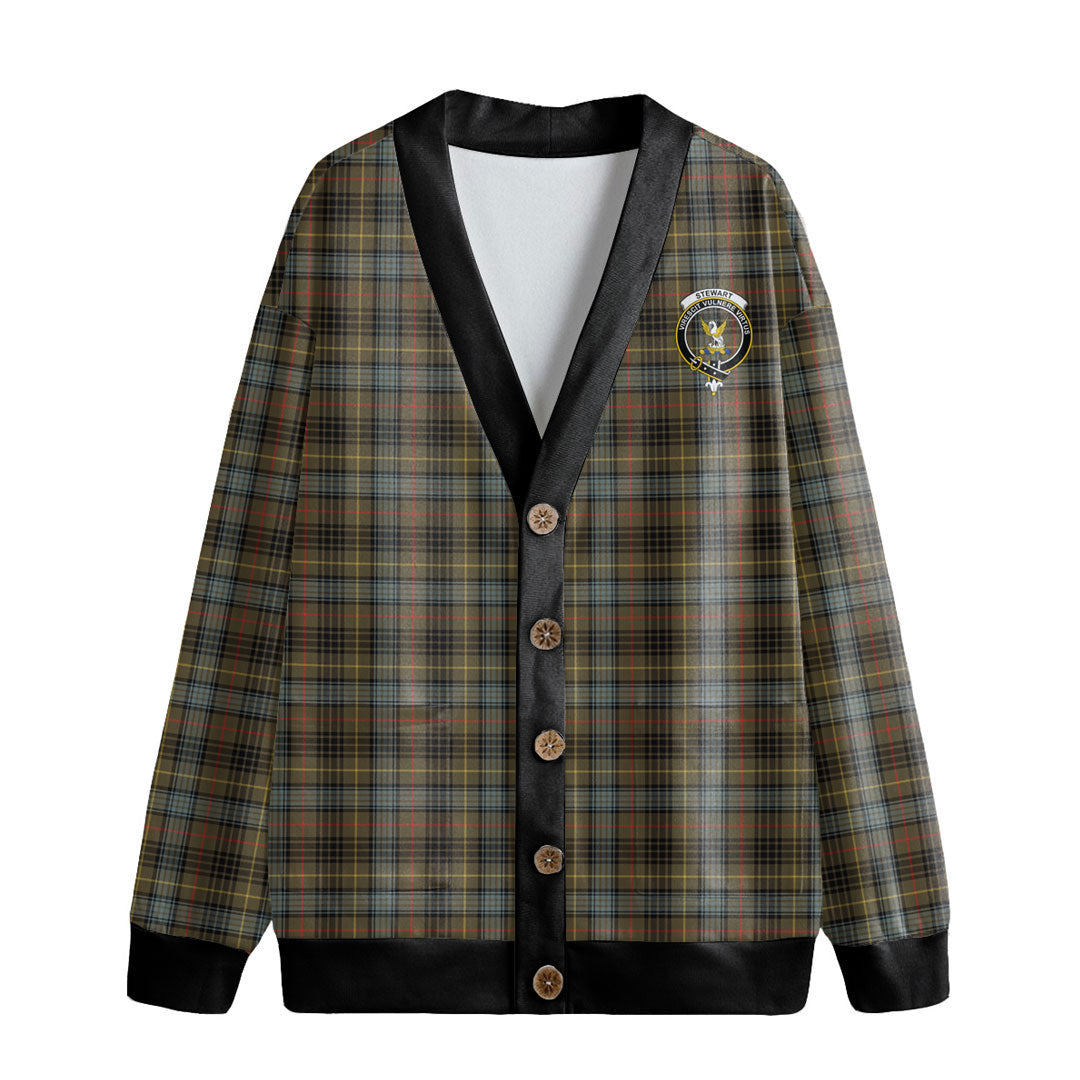 Stewart Hunting Weathered Tartan Crest Knitted Fleece Cardigan