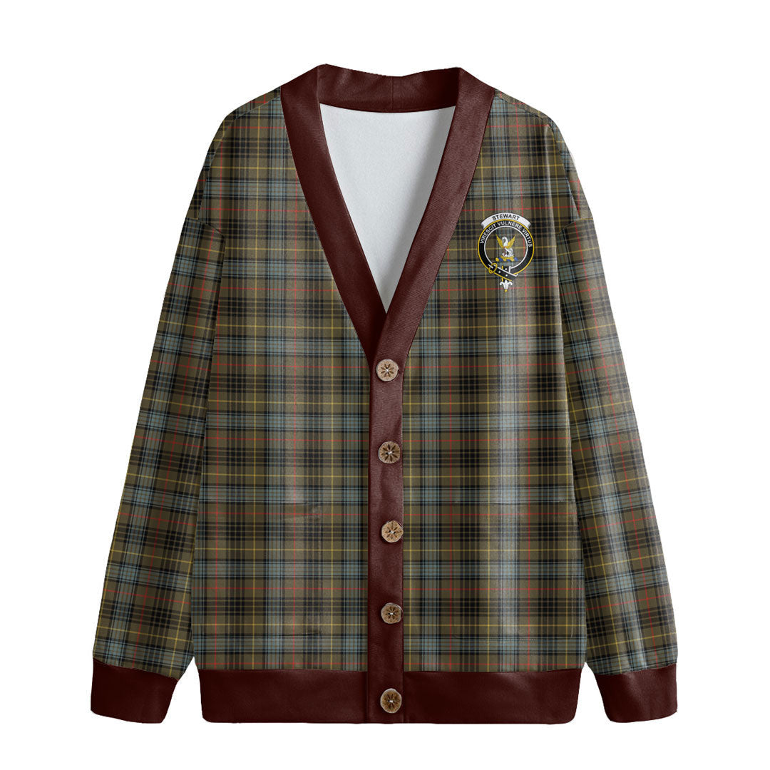 Stewart Hunting Weathered Tartan Crest Knitted Fleece Cardigan