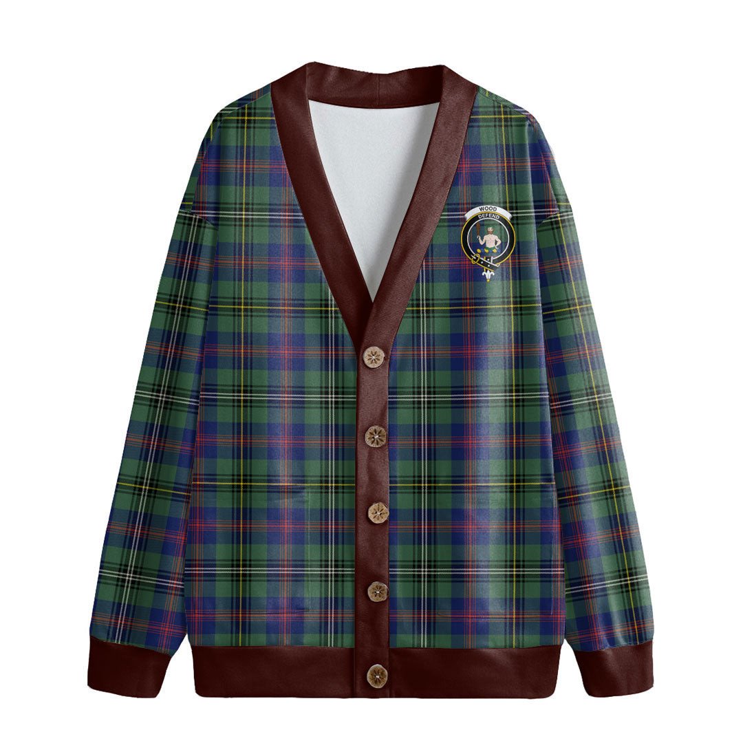 Wood Modern Tartan Crest Knitted Fleece Cardigan