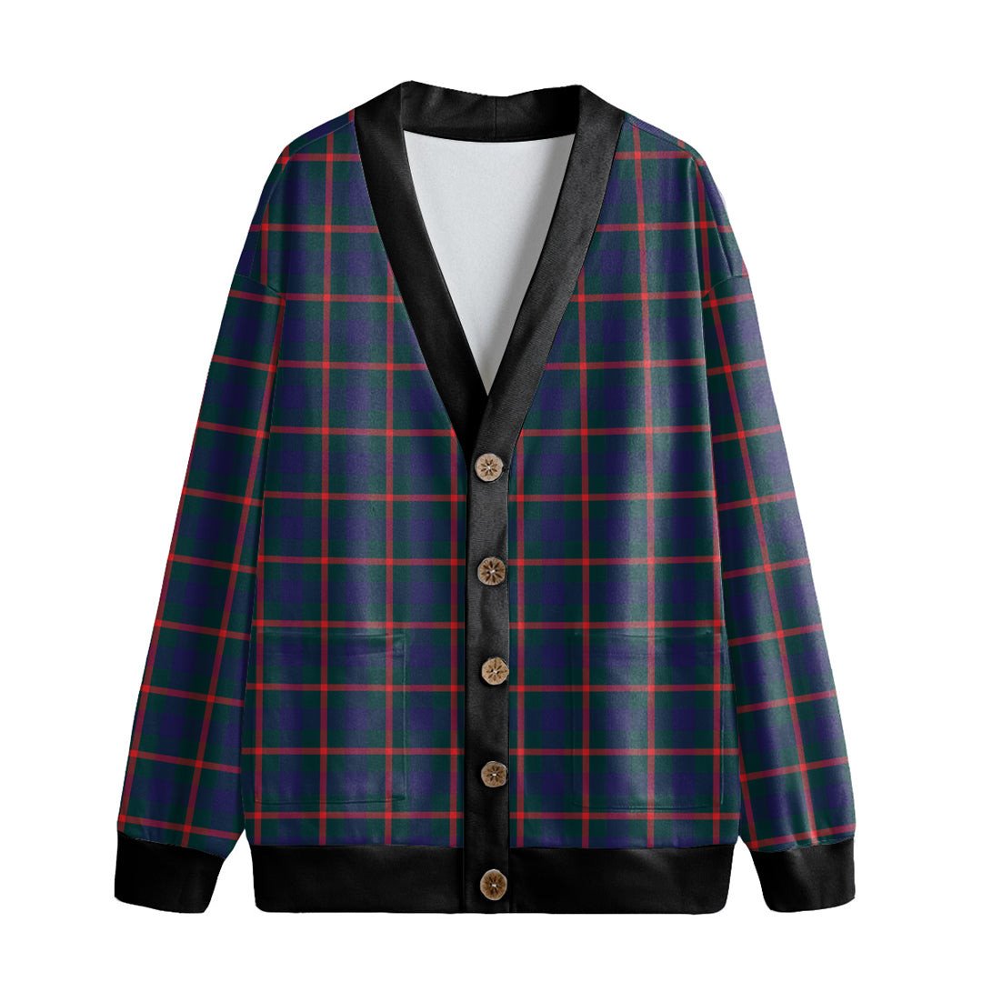 Agnew Modern Tartan Plaid Knitted Fleece Cardigan